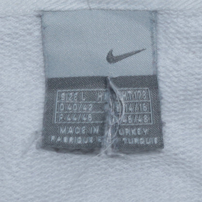 Nike Air Womens White Full Zip Hoodie Size L Grey Trim Casual