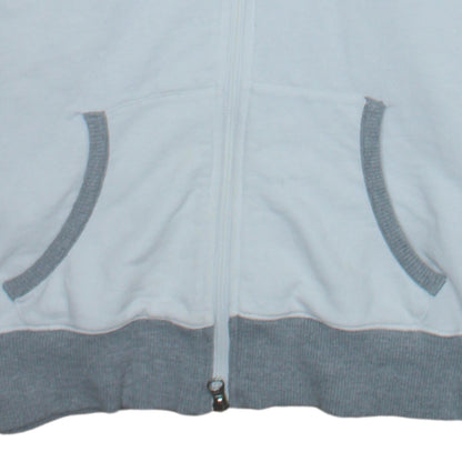 Nike Air Womens White Full Zip Hoodie Size L Grey Trim Casual