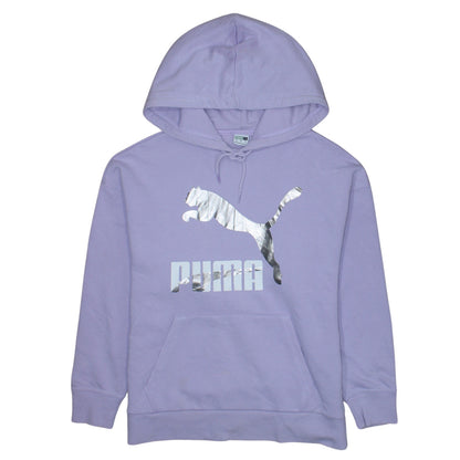 Puma Women’s Purple Hoodie Small Pullover Silver Logo Casual