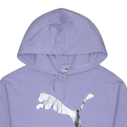 Puma Women’s Purple Hoodie Small Pullover Silver Logo Casual