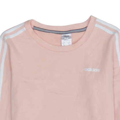 Adidas Women Pink Crew Neck Long Sleeve Pullover Sweatshirt Size 12-14