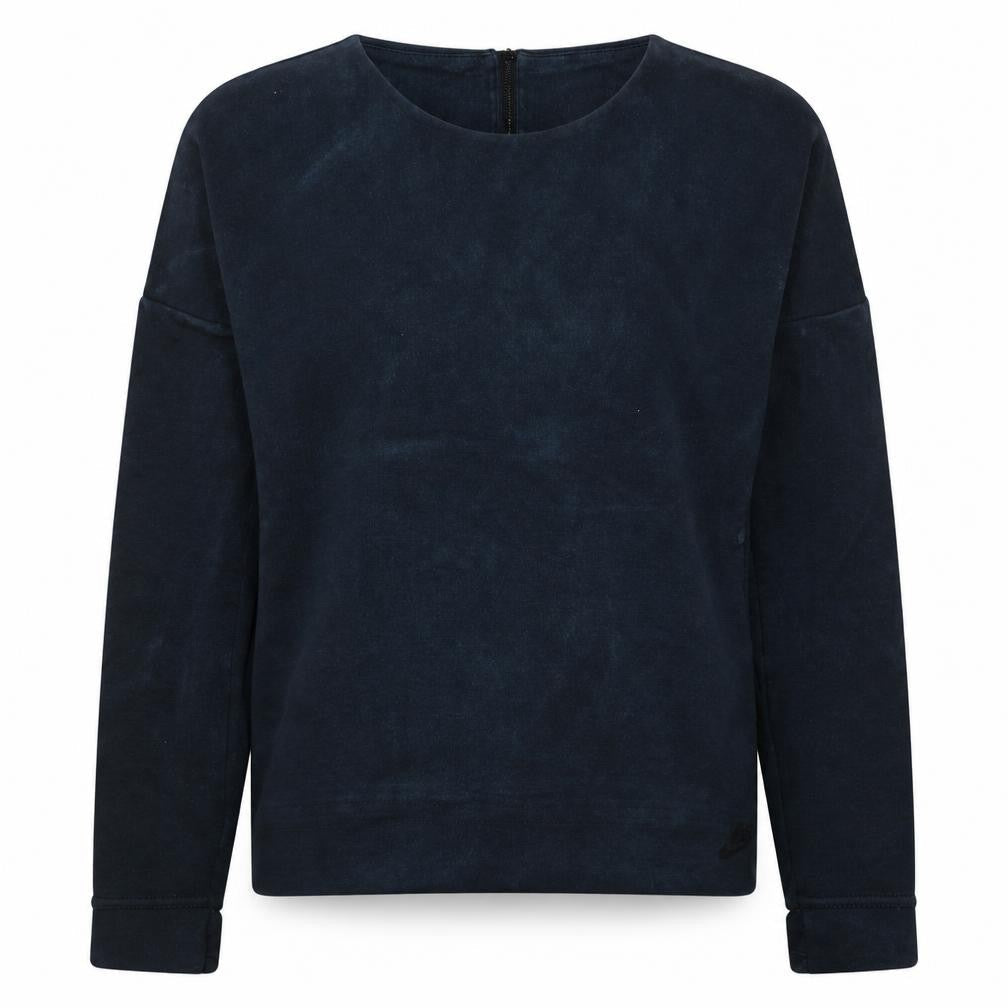 Nike Women Navy Sweatshirt Medium Round Neck Long Sleeve Zip Back