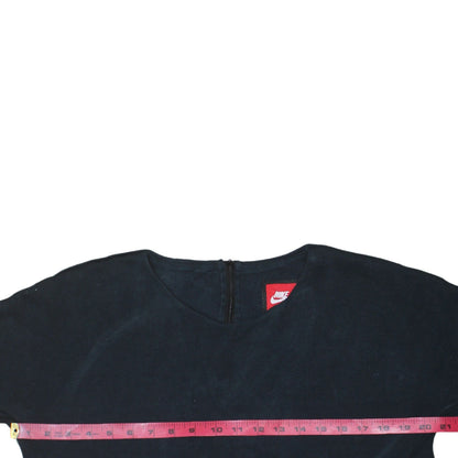 Nike Women Navy Sweatshirt Medium Round Neck Long Sleeve Zip Back