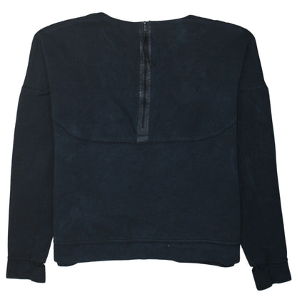 Nike Women Navy Sweatshirt Medium Round Neck Long Sleeve Zip Back
