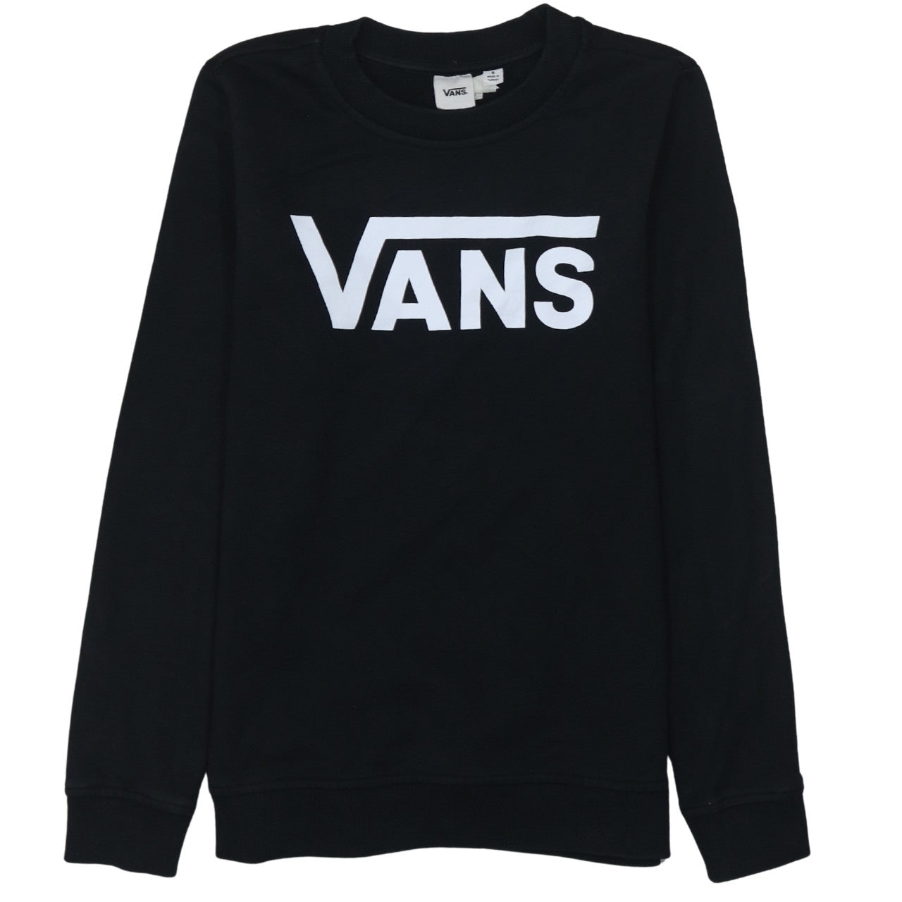 Vans Mens Black Crew Neck Logo Pullover Sweatshirt M