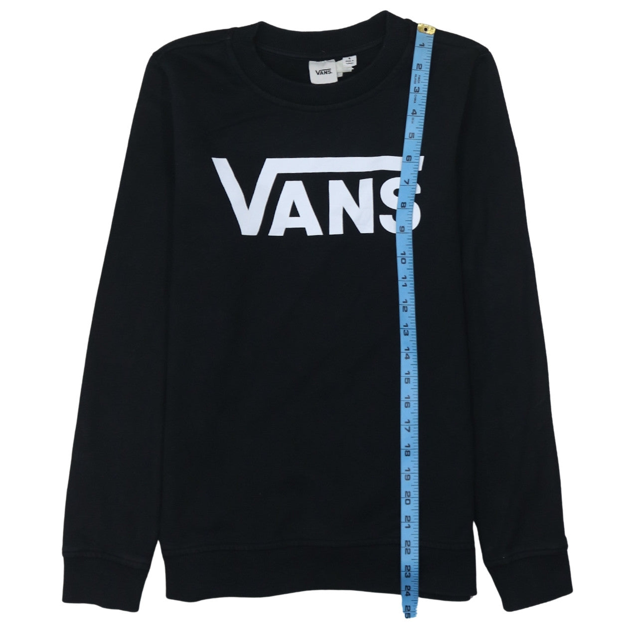 Vans Mens Black Crew Neck Logo Pullover Sweatshirt M