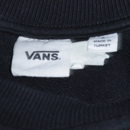 Vans Mens Black Crew Neck Logo Pullover Sweatshirt M