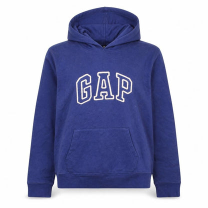 Gap Women's Blue Pullover Hoodie L Cotton Logo Casual Sweatshirt
