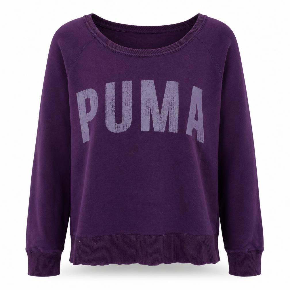 Puma Women's Purple Pullover Sweatshirt UK 12 Crew Neck Logo Print