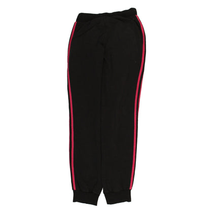 Adidas Women Black XS Jogger Trousers with Pink Stripes