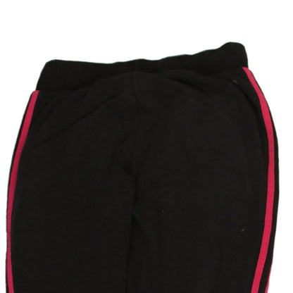 Adidas Women Black XS Jogger Trousers with Pink Stripes