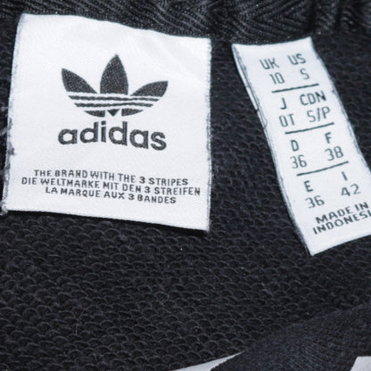 Adidas Womens Black Trefoil Logo Pullover Hoodie Size 10