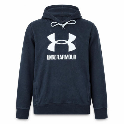 Under Armour Mens Black Pullover Hoodie Size L Loose Fit Fleece