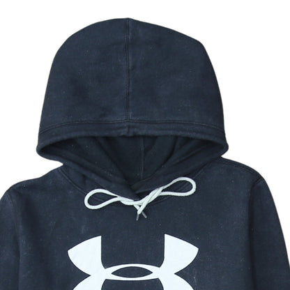 Under Armour Mens Black Pullover Hoodie Size L Loose Fit Fleece