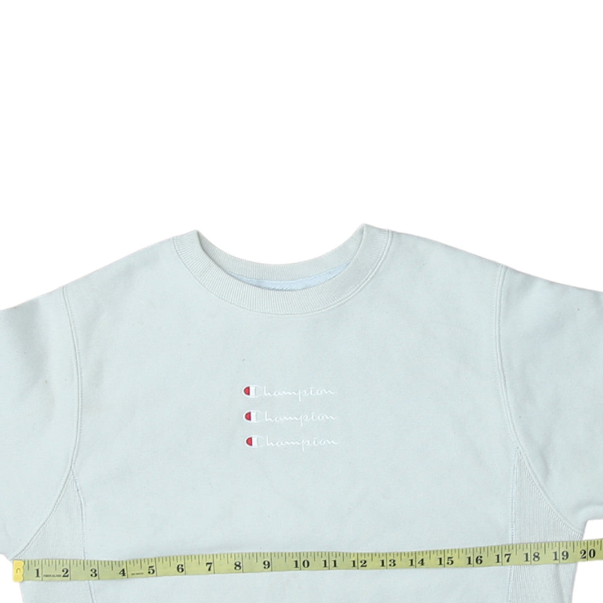 Champion Men's White Small Pullover Sweatshirt Embroidered Logo