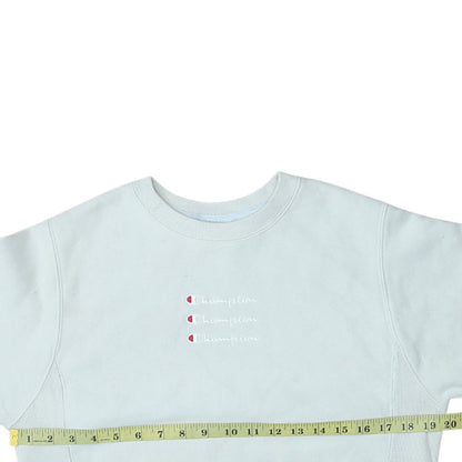 Champion Men's White Small Pullover Sweatshirt Embroidered Logo