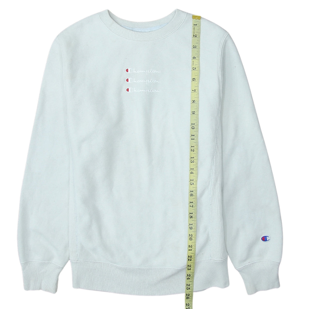 Champion Men's White Small Pullover Sweatshirt Embroidered Logo