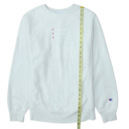 Champion Men's White Small Pullover Sweatshirt Embroidered Logo