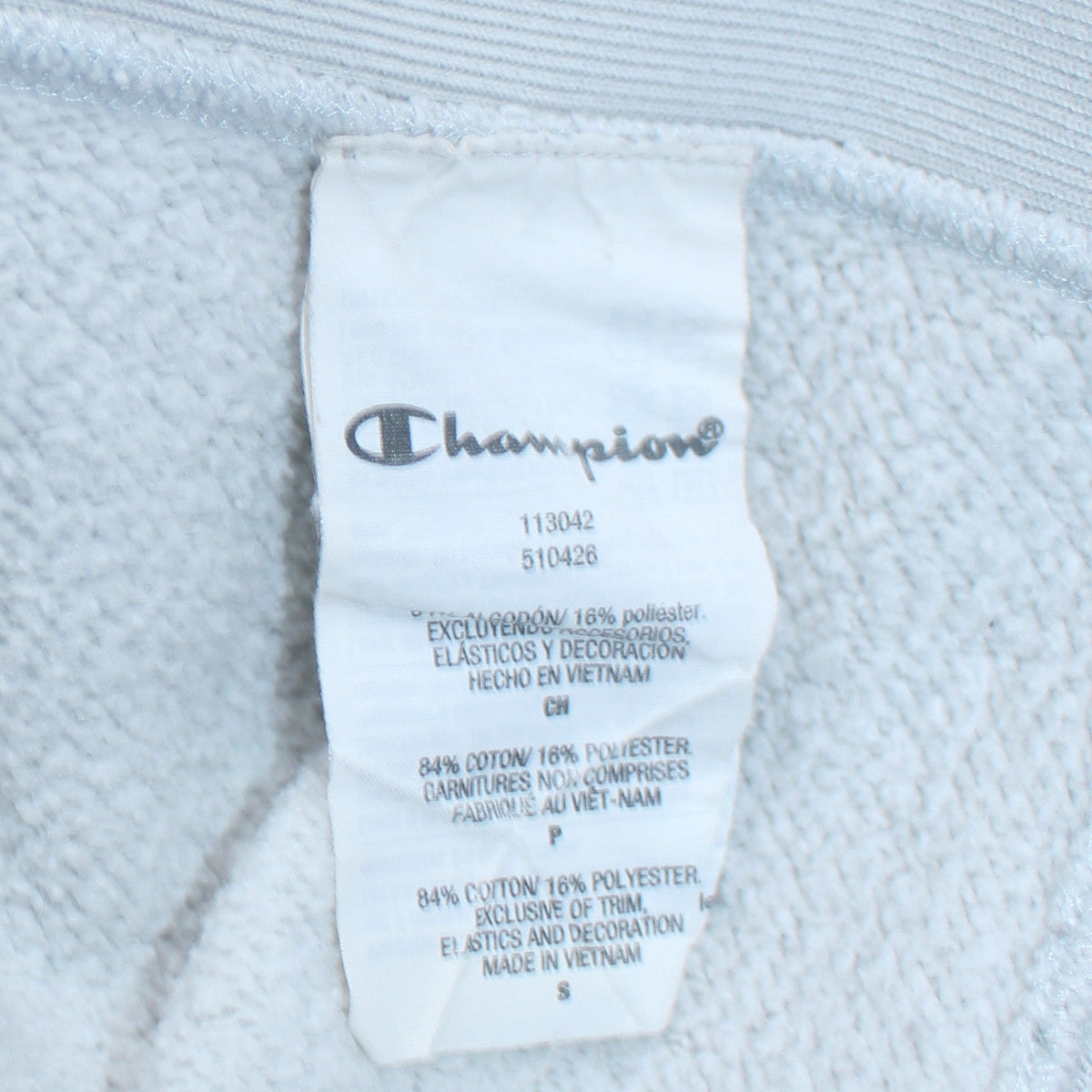 Champion Men's White Small Pullover Sweatshirt Embroidered Logo