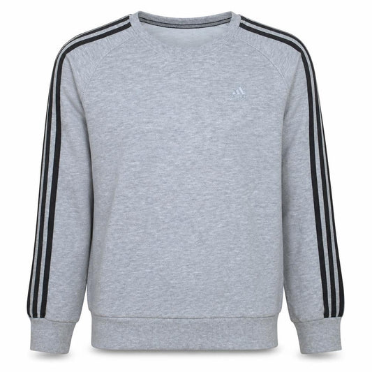 Front view of Adidas Men's Grey Crew Neck Pullover Sweatshirt S Regular Fit