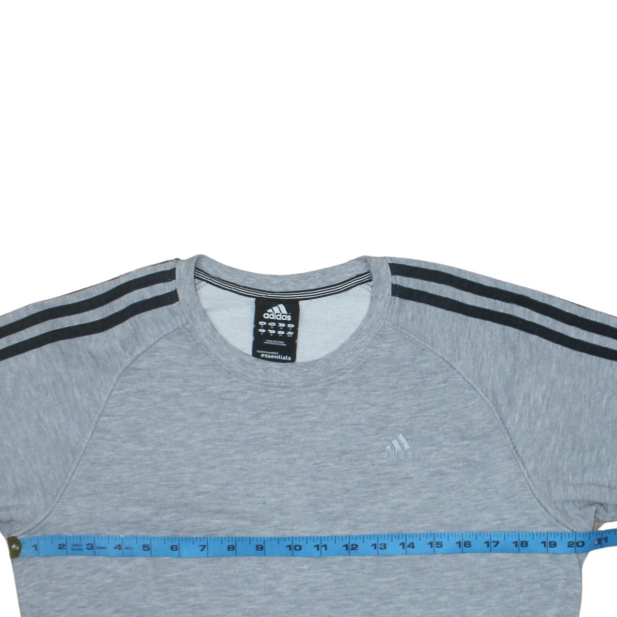 Adidas Men's Grey Crew Neck Pullover Sweatshirt S Regular Fit