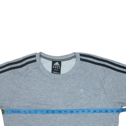 Adidas Men's Grey Crew Neck Pullover Sweatshirt S Regular Fit