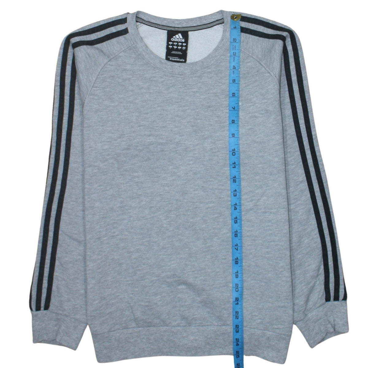 Adidas Men's Grey Crew Neck Pullover Sweatshirt S Regular Fit