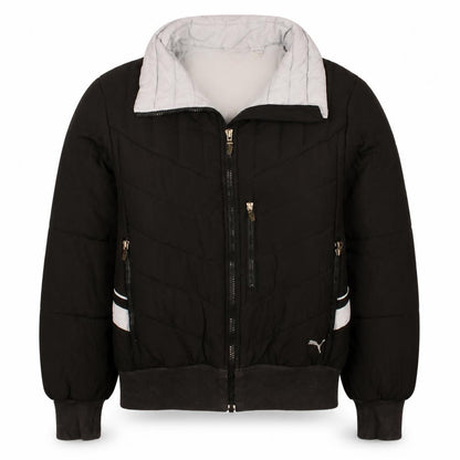 Puma Women Black Mid-Length Full Zip Lined Activewear Jacket M