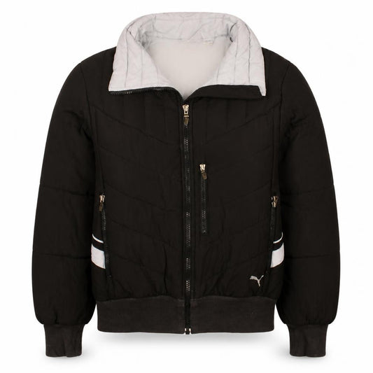 Puma Women Black Mid-Length Full Zip Lined Activewear Jacket M