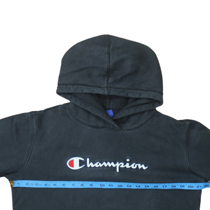 Champion Boys Black Large Pullover Hoodie Cotton Embroidered Logo