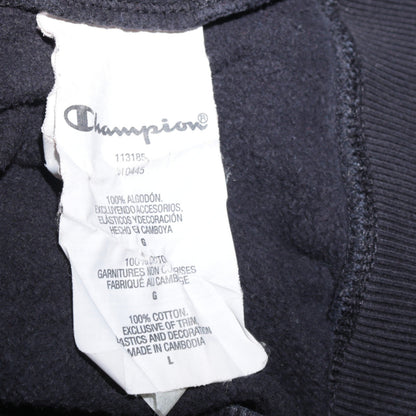Champion Boys Black Large Pullover Hoodie Cotton Embroidered Logo