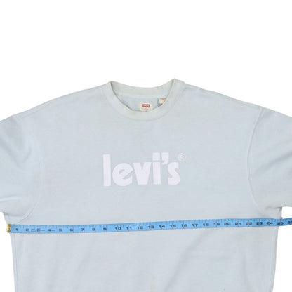 Levi's Men's White Relaxed Fit Crew Neck Sweatshirt L
