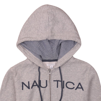 Nautica Womens Grey Full Zip Hoodie Medium Cotton Blend Casual