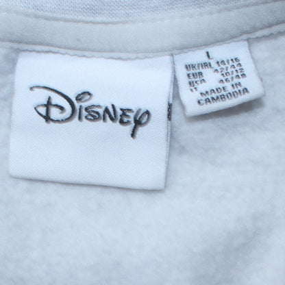 Disney Stitch Grey Sweatshirt Women L Graphic Pullover Jumper