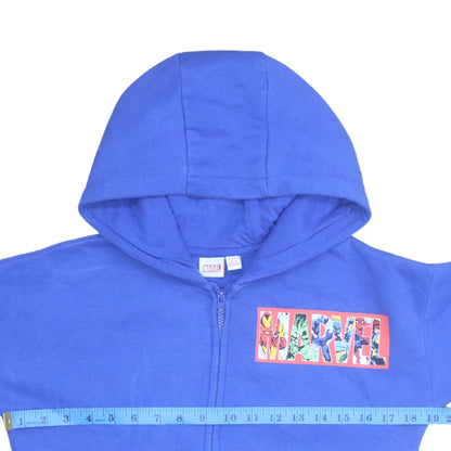 Marvel Boys Blue Full Zip Hoodie 11-12 Years Superhero Graphic Fleece