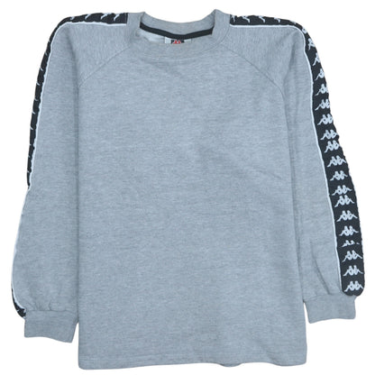 Kappa Womens Grey Logo Tape Sweatshirt Large Casual Pullover