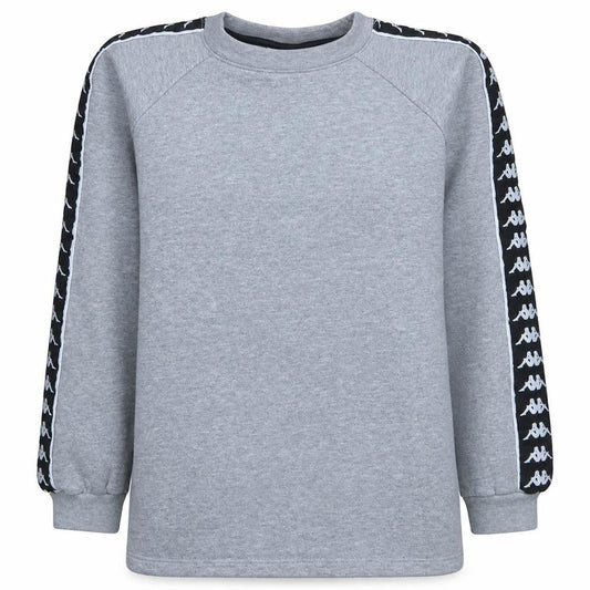 Kappa Womens Grey Logo Tape Sweatshirt Large Casual Pullover