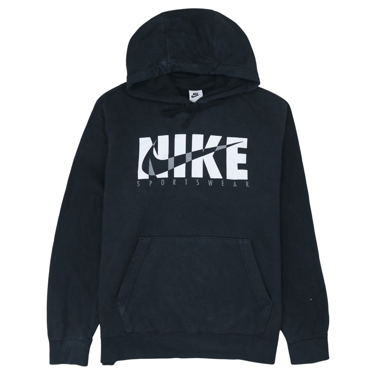 Nike Mens Black Pullover Hoodie L Logo Sportswear Fleece