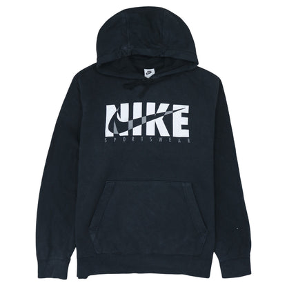 Nike Mens Black Pullover Hoodie L Logo Sportswear Fleece