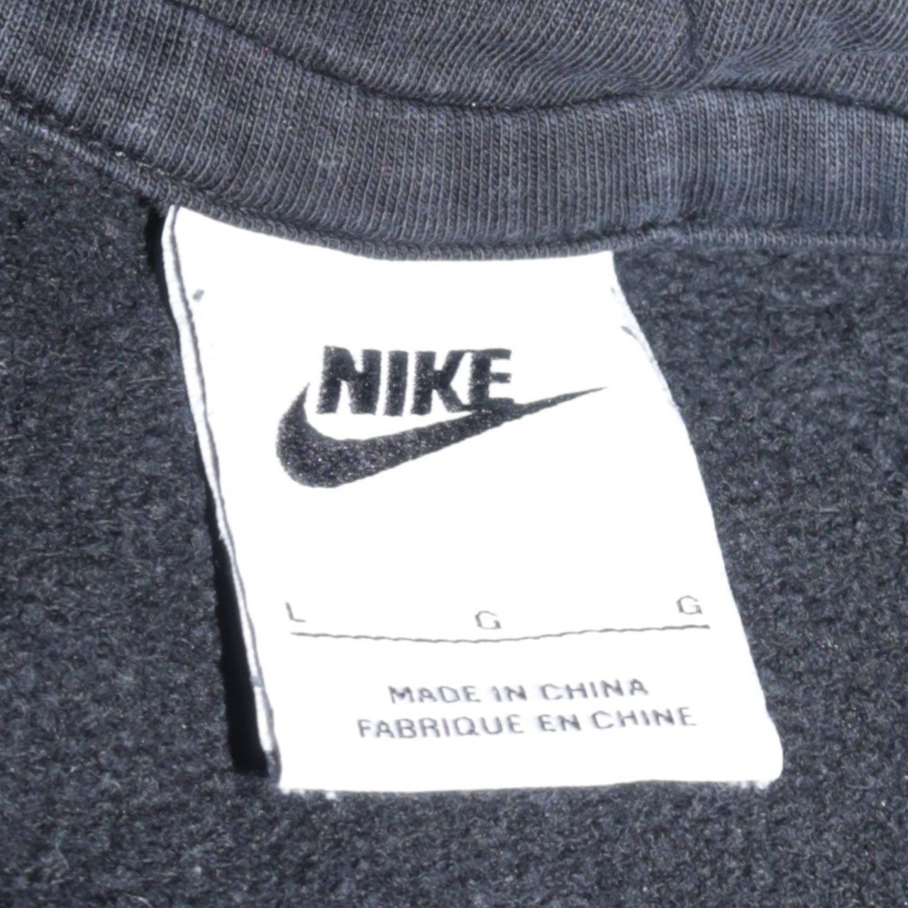 Nike Mens Black Pullover Hoodie L Logo Sportswear Fleece