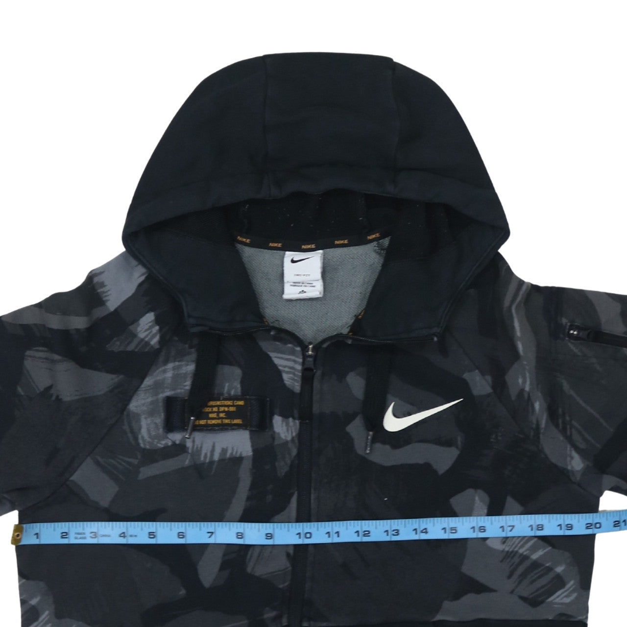 Nike Men's Black Camouflage Full Zip Dri-FIT Hoodie Size S