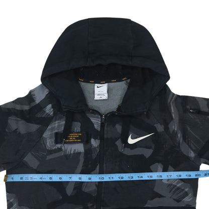 Nike Men's Black Camouflage Full Zip Dri-FIT Hoodie Size S