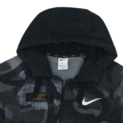 Nike Men's Black Camouflage Full Zip Dri-FIT Hoodie Size S
