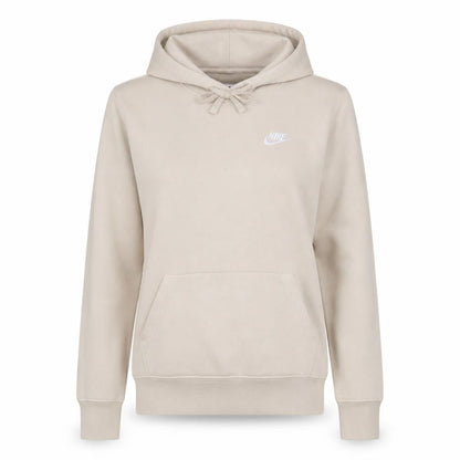 Nike Women Beige Pullover Hoodie Small Logo Hooded Sweatshirt
