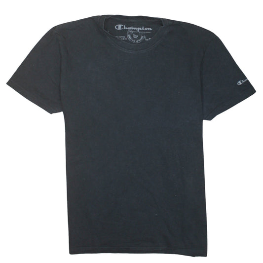Champion Men's Black Cotton Crew Neck Short Sleeve T-Shirt M