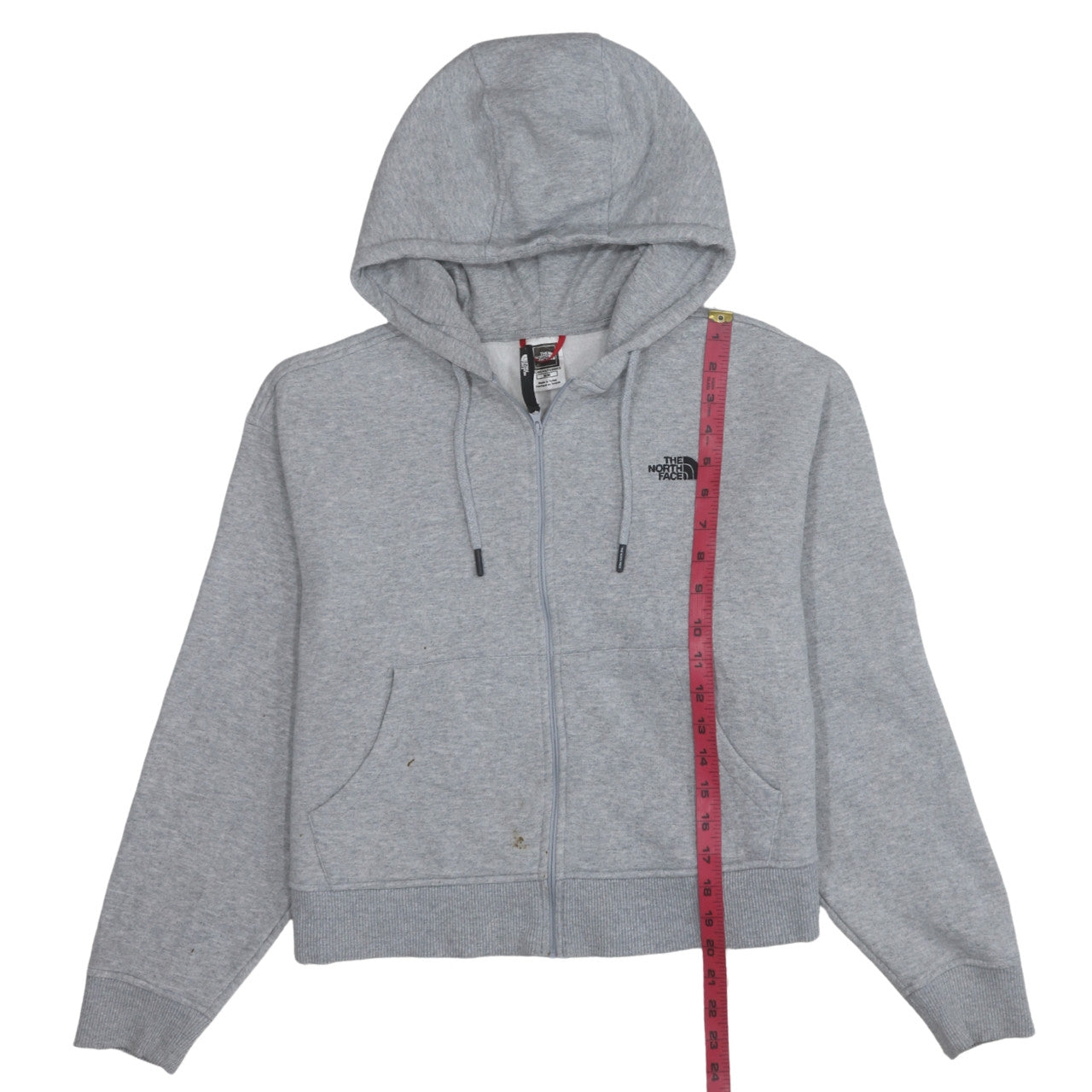 The North Face Womens Grey Full Zip Hoodie Size M Cotton Blend
