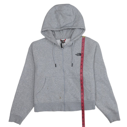 The North Face Womens Grey Full Zip Hoodie Size M Cotton Blend