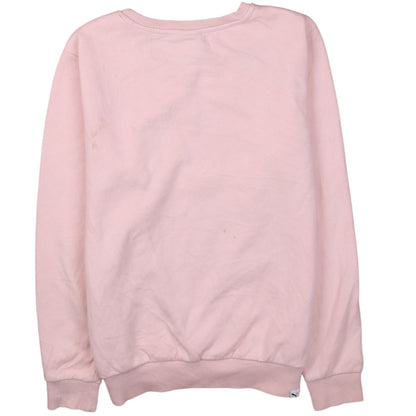 Puma Womens Pink Crew Neck Logo Sweatshirt Size 12