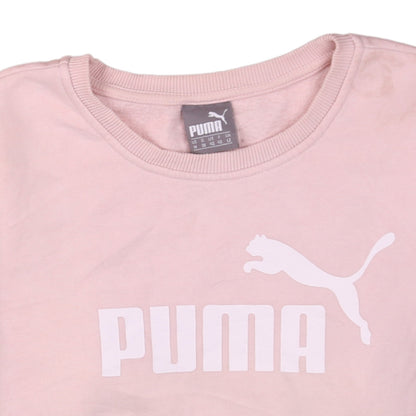 Puma Womens Pink Crew Neck Logo Sweatshirt Size 12