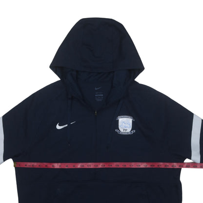 Nike Preston North End FC Men's Navy Blue XL Dri-FIT 1/2 Zip Hoodie